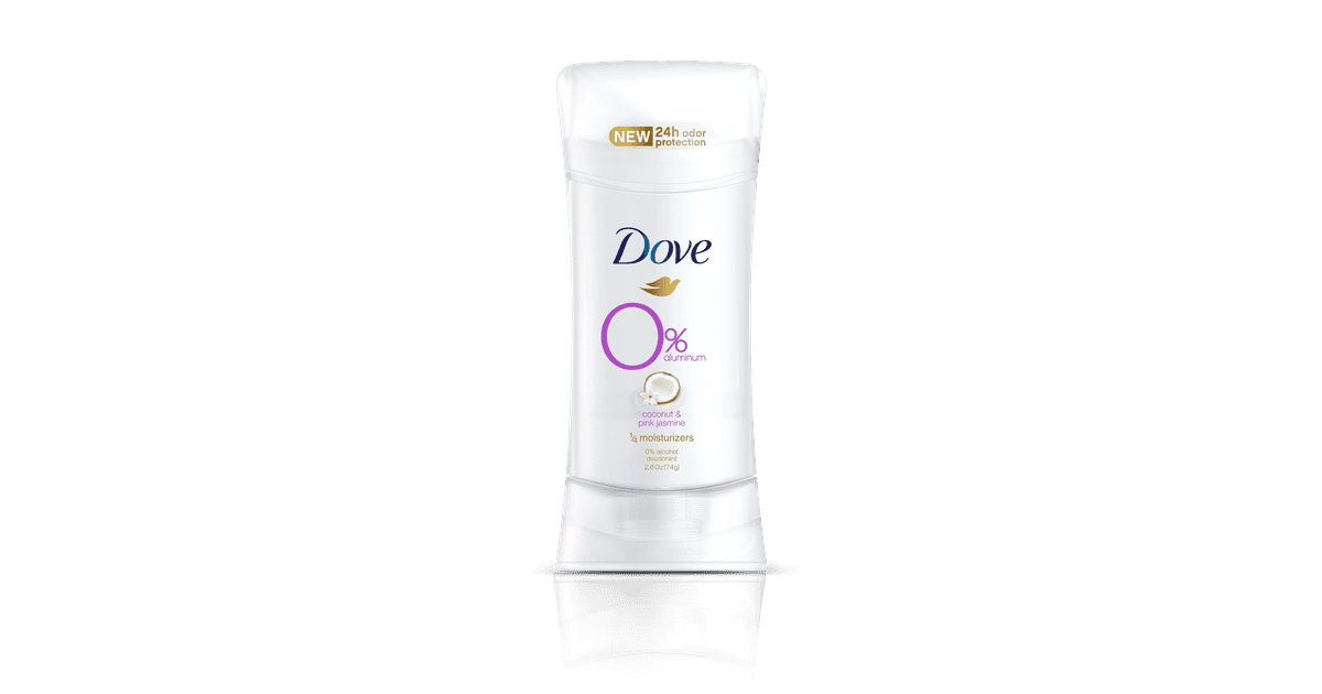 Dove 0 Aluminum Deodorant in Coconut and Pink Jasmine Dove Aluminum