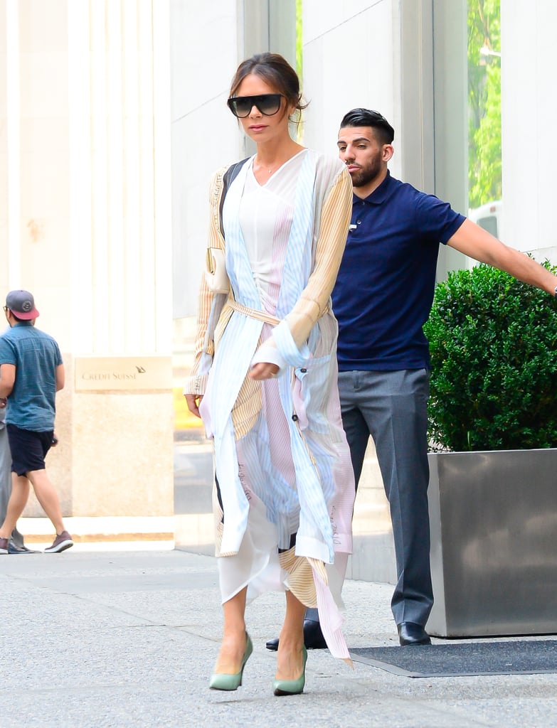 Victoria Beckham Green Heels in NYC 2018