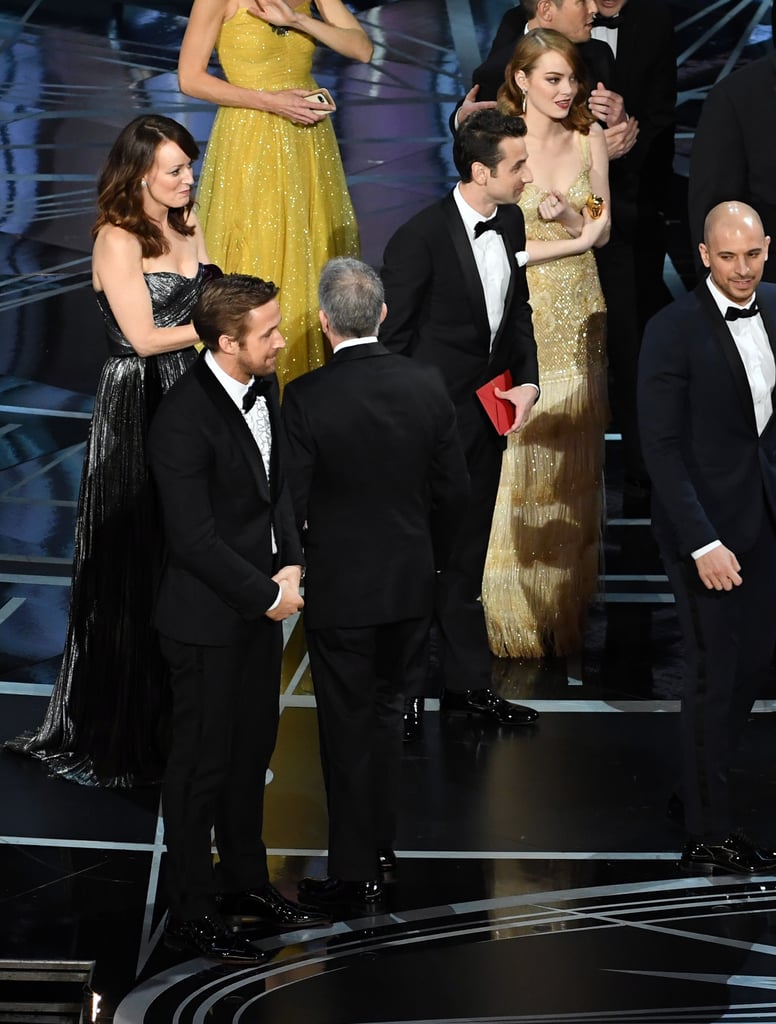 瑞恩·高斯林的反应在奥斯卡最佳影片奖的错误