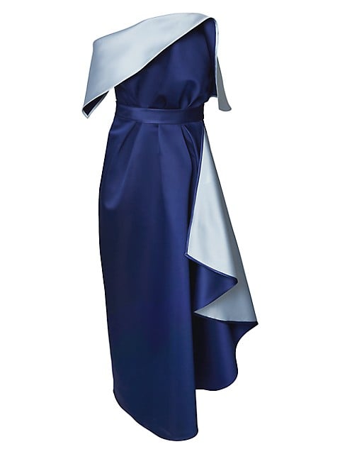 Carolina Herrera Cascading Bodice Midi Dress