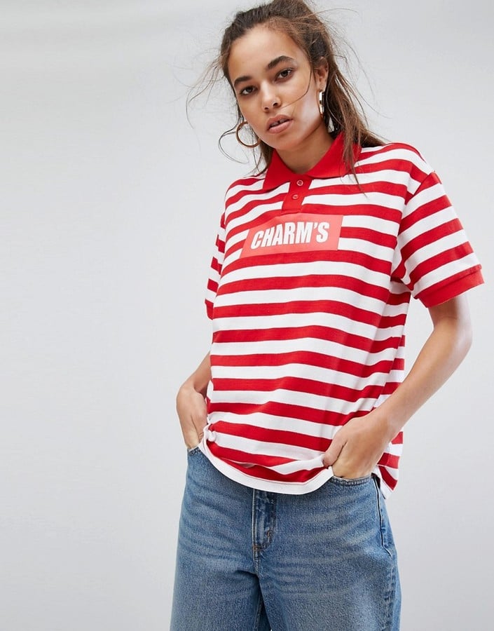 Charms Polo T-Shirt With Logo In Bold Stripe