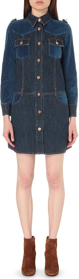 See by Chloé Velvet-Trim Denim Dress ($335)