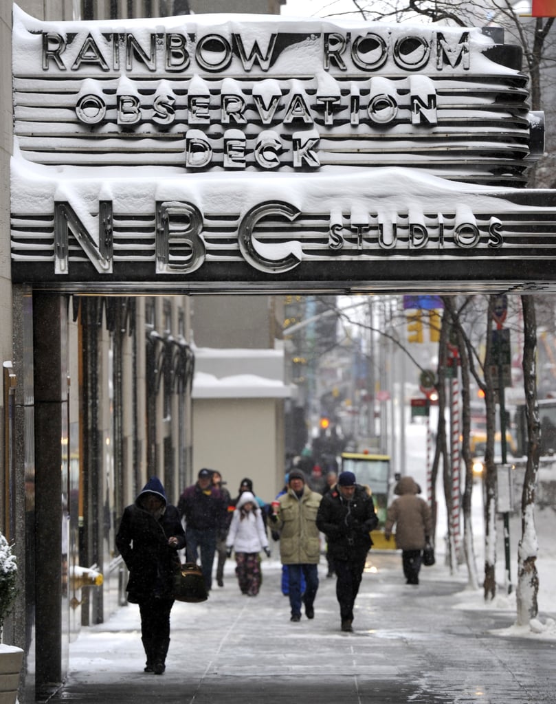 In NYC, Rockefeller Center's iconic Rainbow Room sign was covered in snow after the city experienced wind chills of 15 degrees below zero plus almost 10 inches of snow overnight.