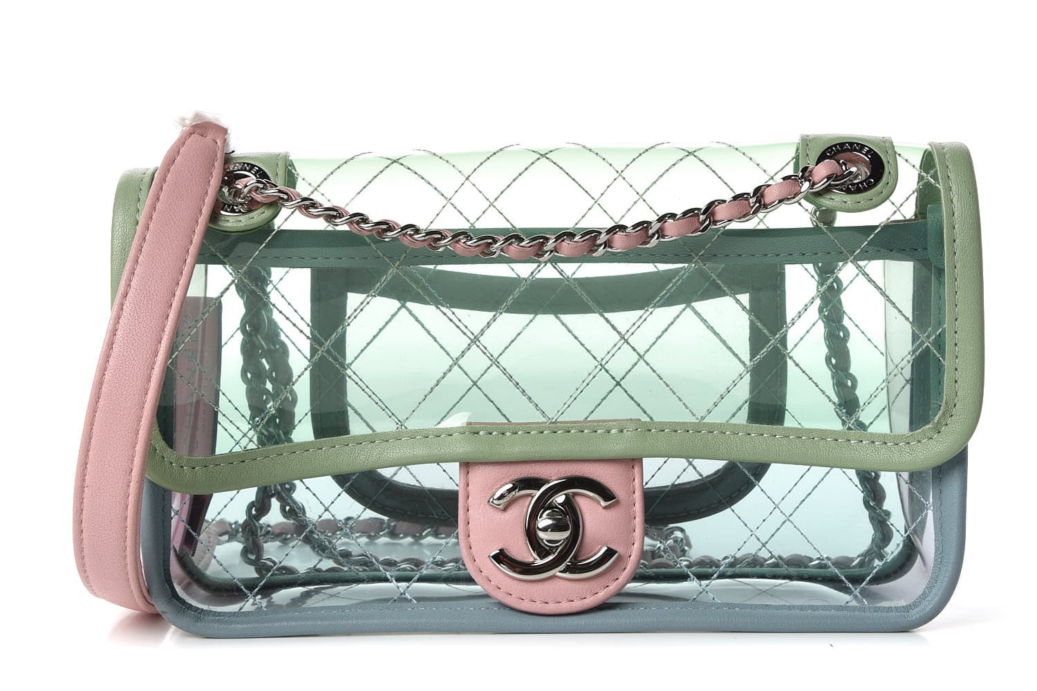 Chanel Mini Coco Splash Flap Bag PVC Lambskin Pink/Blue/Green