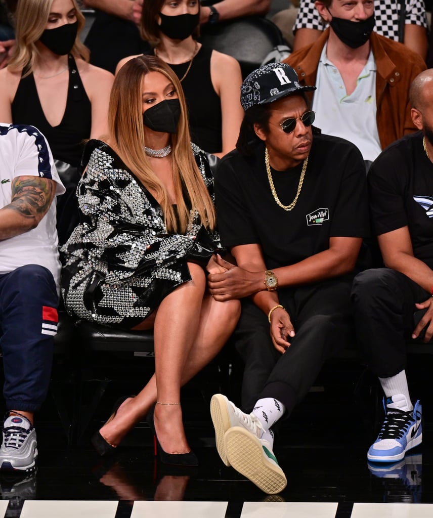 Beyoncé was decked out in David Koma at the Brooklyn Nets vs. Milwaukee Bucks game in June 2021. Together, the couple had a chain-link courtside moment.