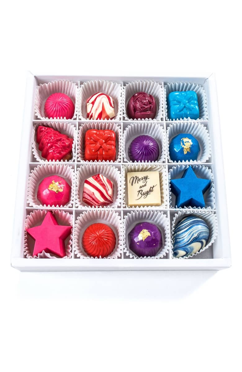 Maggie Louise Confections Chocolate Ornaments 16-Piece Chocolate Sampler Box