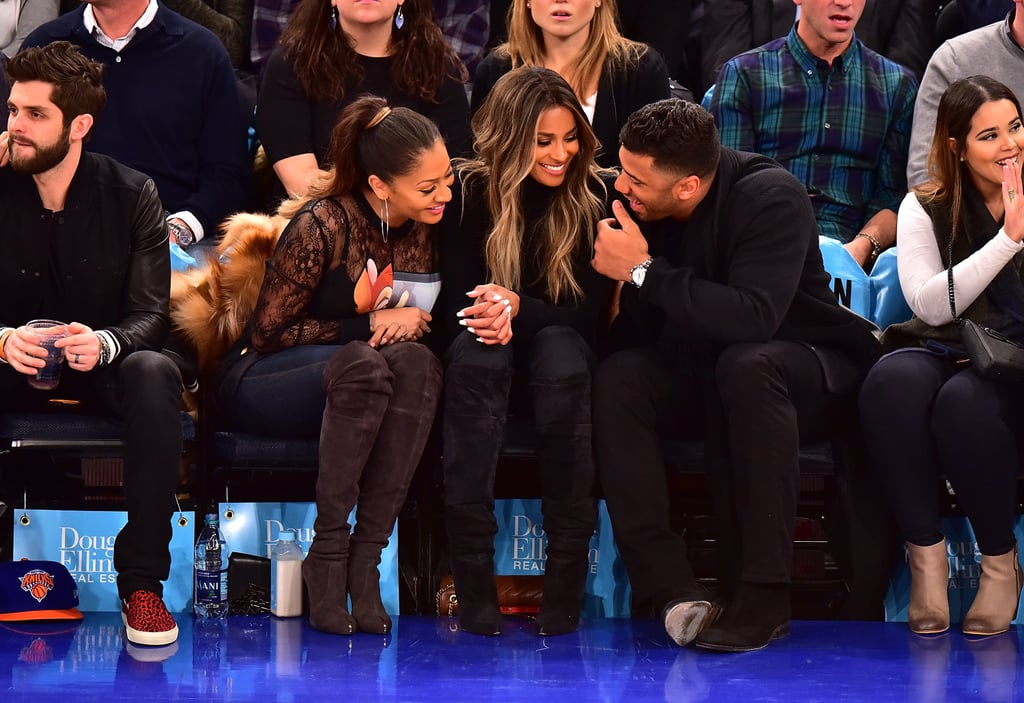 Ciara and Russell Wilson at Knicks Game February 2016