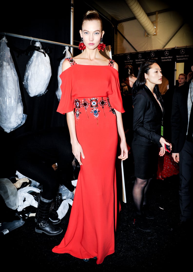 Karlie Kloss Backstage at Carolina Herrera