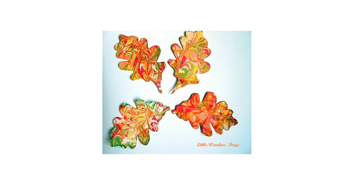 Shaving Cream Painted Leaves KidFriendly Crafts POPSUGAR Family