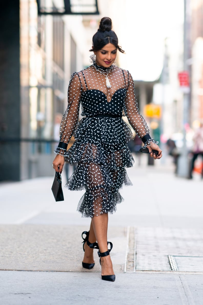 Priyanka Chopra's Sheer Polka-Dot Dress | POPSUGAR Fashion