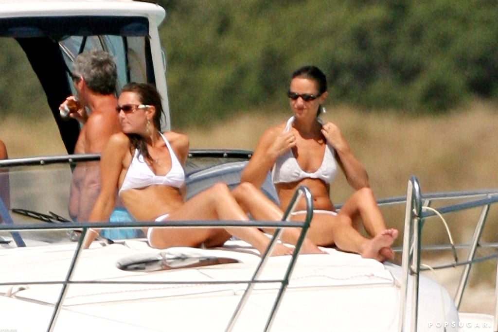 Kate and Pippa Middleton lounged on a boat in the Mediterranean Sea wearing white bikinis during a September 2006 trip.