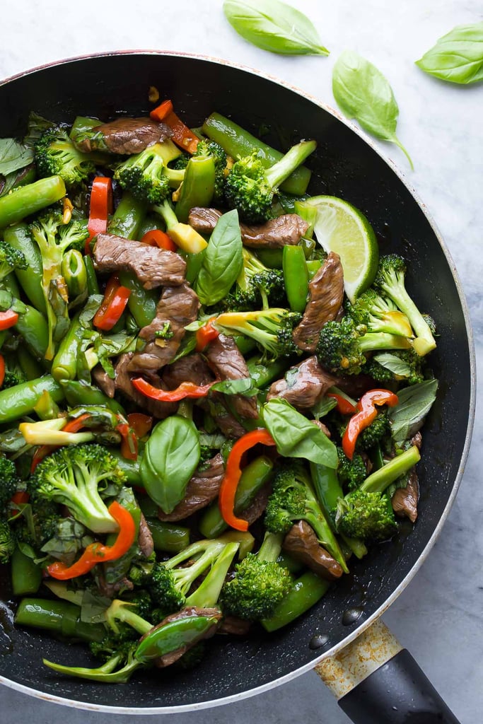 Lime Beef and Basil StirFry Classic StirFry Recipes POPSUGAR Food