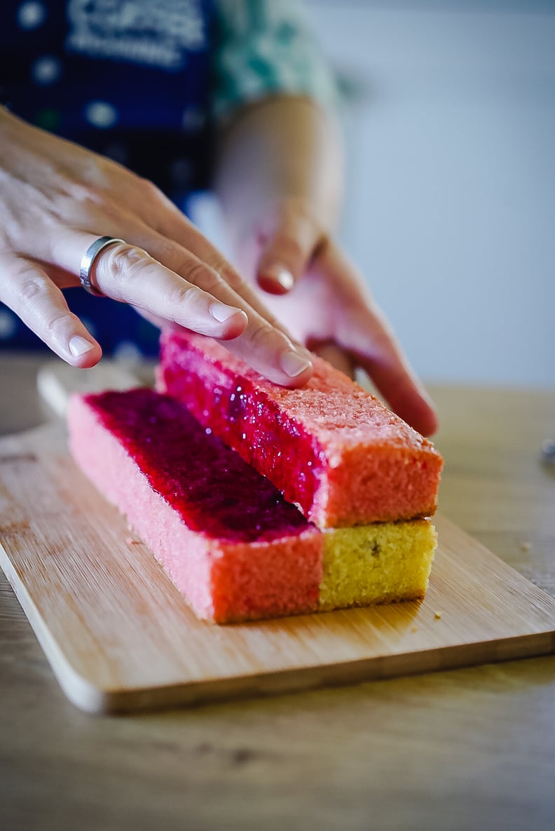 Cherry Bakewell Battenberg Cake