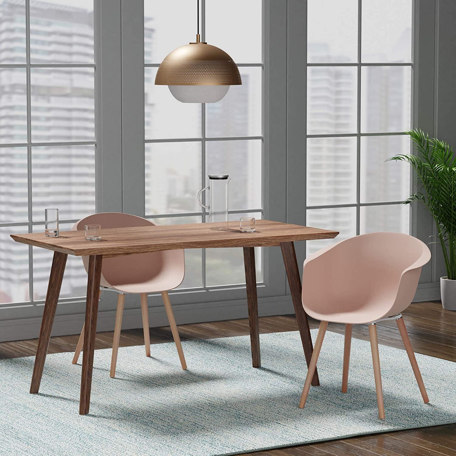 Amazon Brand Rivet Alva Modern Curved Back Plastic Dining Chair