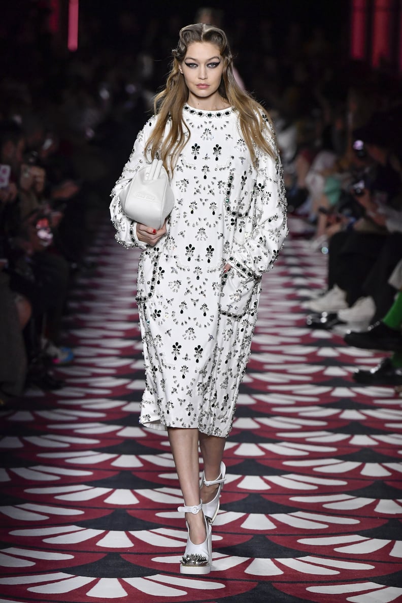 Gigi Hadid on the Miu Miu Fall 2020 Runway at Paris Fashion Week