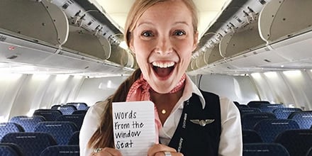Flight Attendant Tapes Notes in Plane Windows | PS Celebrity