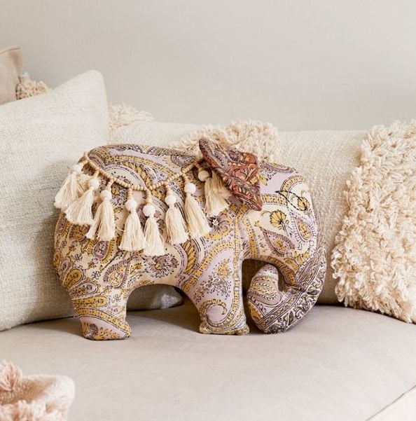 Boho Elephant Throw Pillow