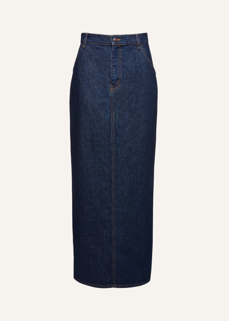 Magda Butrym Long Denim Skirt in Indigo