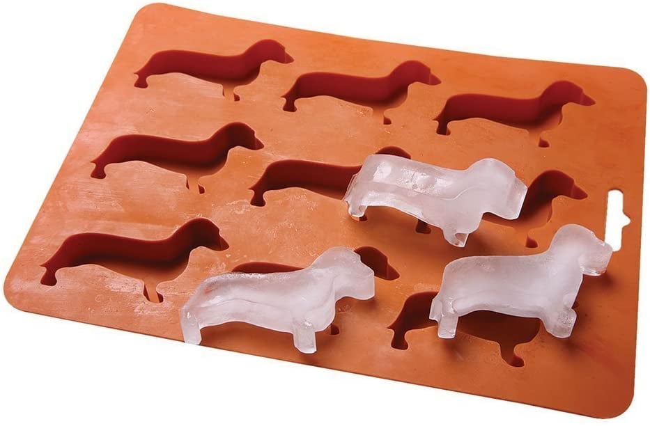 LYWUU Dachshund Dog Shaped Silicone Ice Cube Molds & Tray