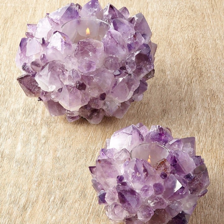 amethyst cluster table lamp