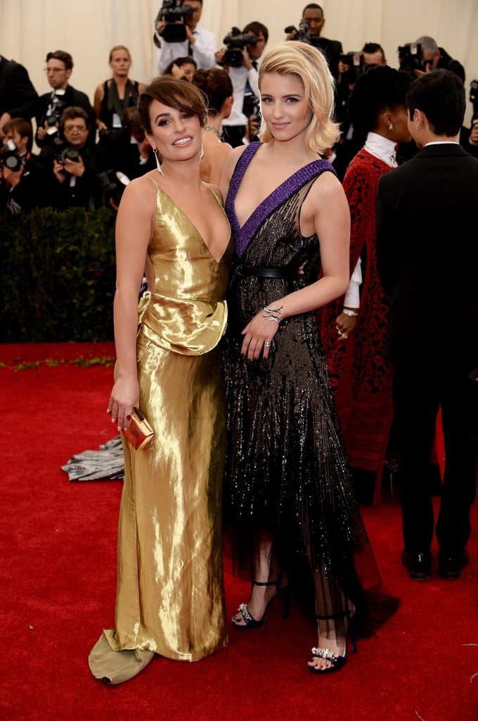 Lea Michele and Dianna Agron at the Met Gala 2014