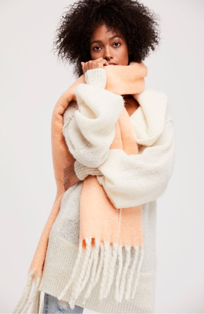 Free People Kensington Brushed Herringbone Fringe Scarf
