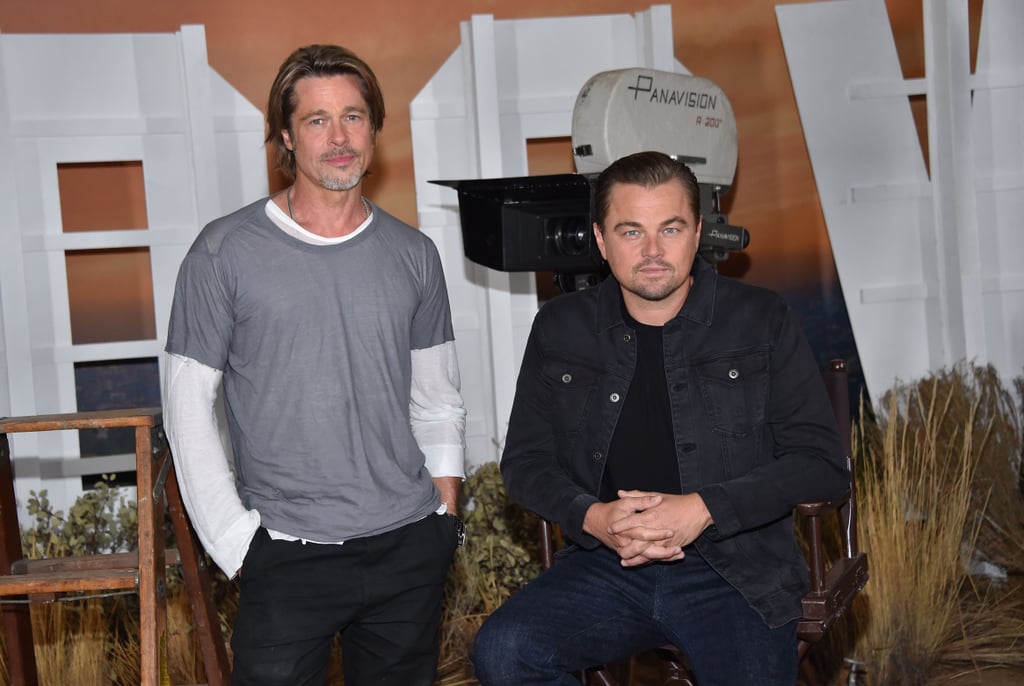 Brad Pitt Photobombing Margot Robbie and Leonardo DiCaprio
