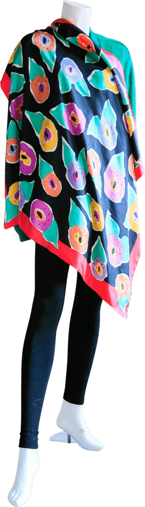 Huntopia Vintage Abstract Floral Large Colorful Scarf