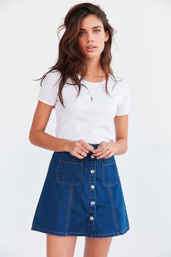 BDG Denim Button-Front Skirt ($59) | Denim Shopping Spring 2016 ...