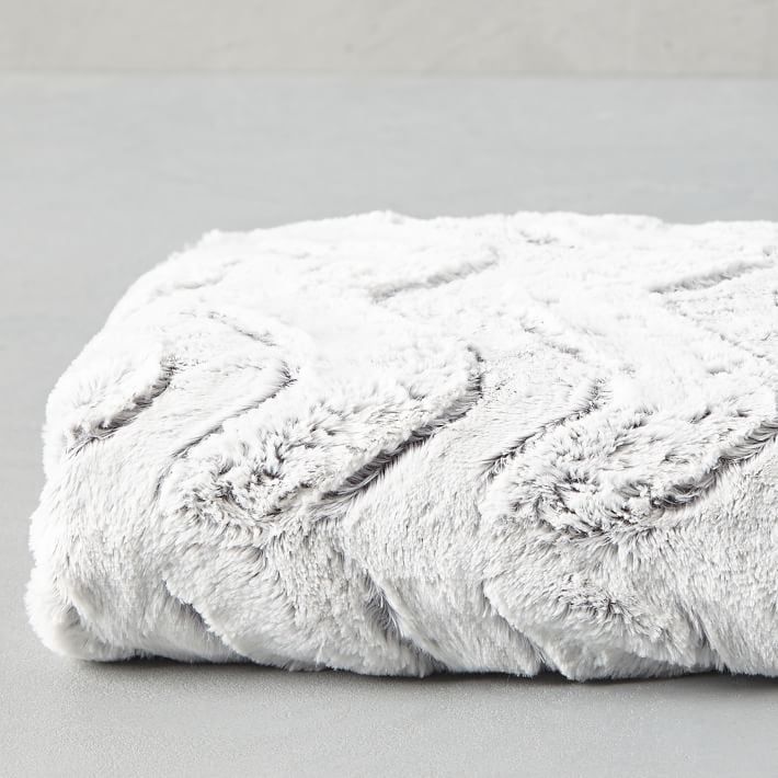 West Elm Faux Fur Chevron Throw Best Gifts 2017 POPSUGAR Celebrity