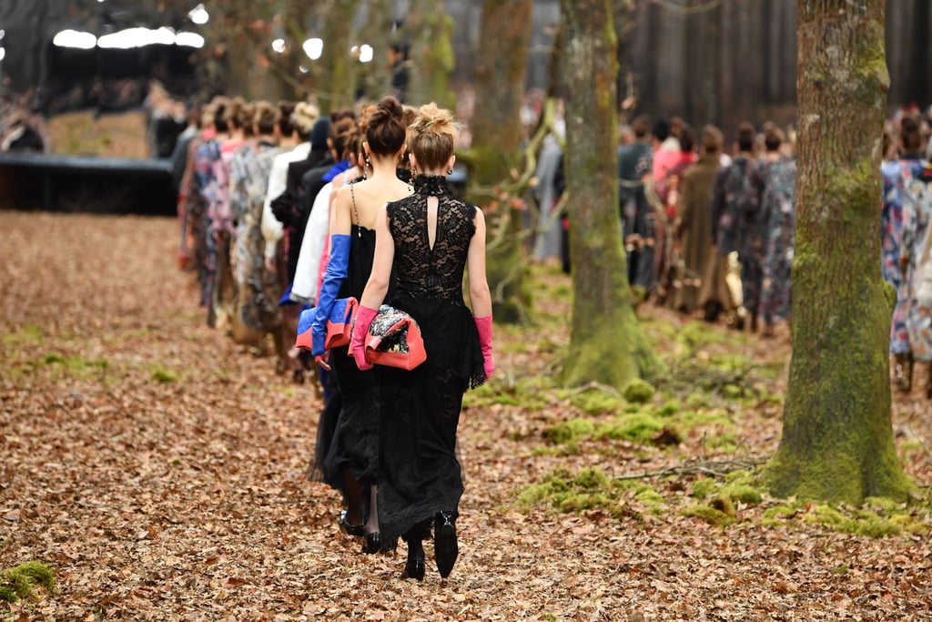 Models Walked Through the Forest in Perfectly Aligned Rows