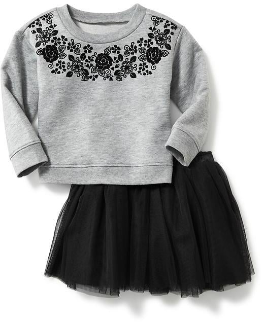 TwoPiece Jersey Top and Tutu Set Outfits For Baby's First Christmas