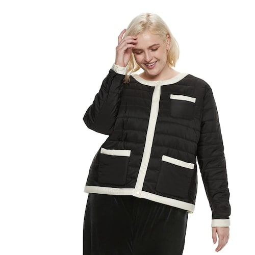 POPSUGAR Plus Size Colorblock Puffer Jacket