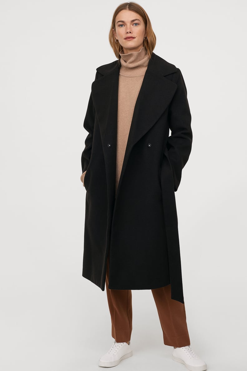 H&M Coat with Tie Belt