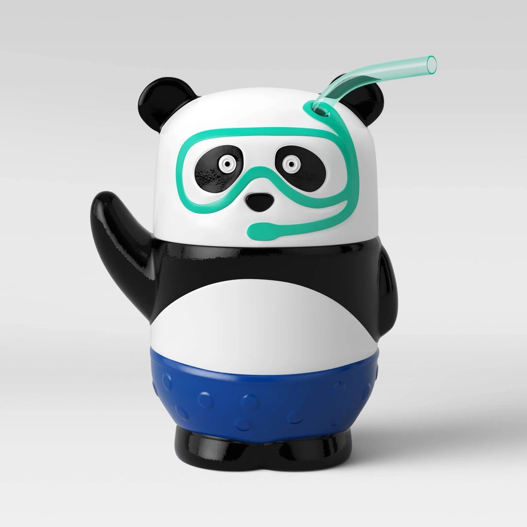 Plastic Panda Tumbler With Straw