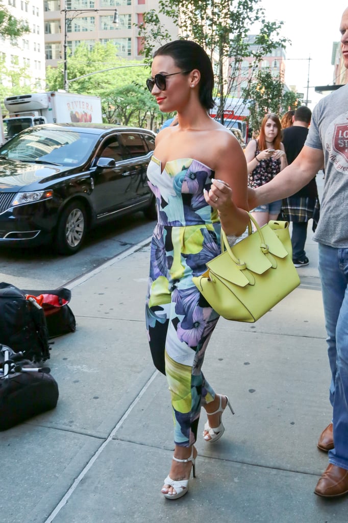 Demi Lovato's Floral Jumpsuit Look
