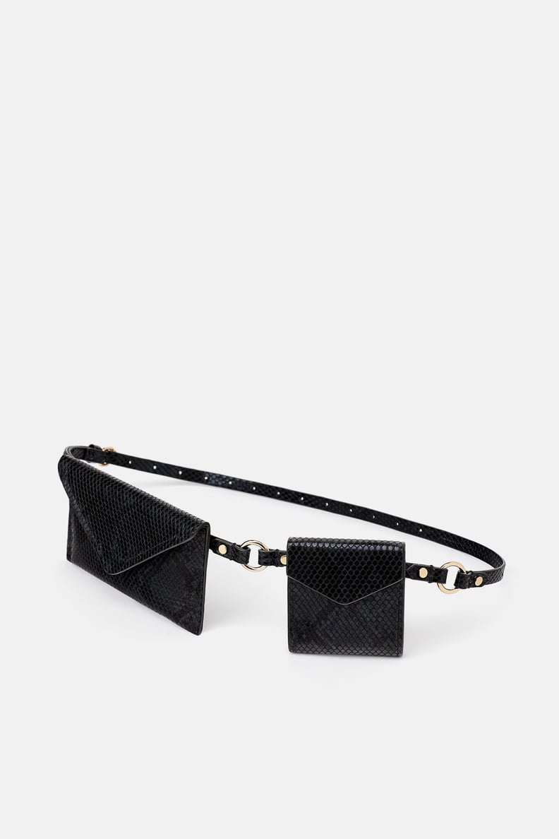 Zara Animal Print Double Pocket Belt Bag