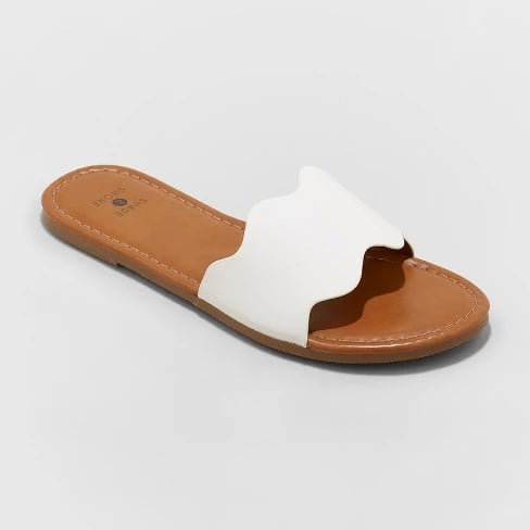 Kate Scalloped Slide Sandals