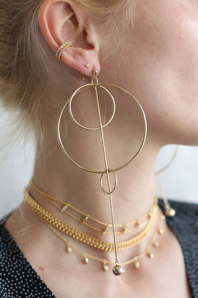 Adornmonde Slate Gold Multi-Hoop Earrings