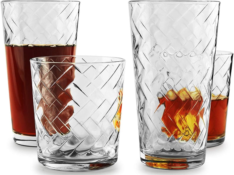 Circleware 40128 Chevron Huge 12-Piece Glassware Set