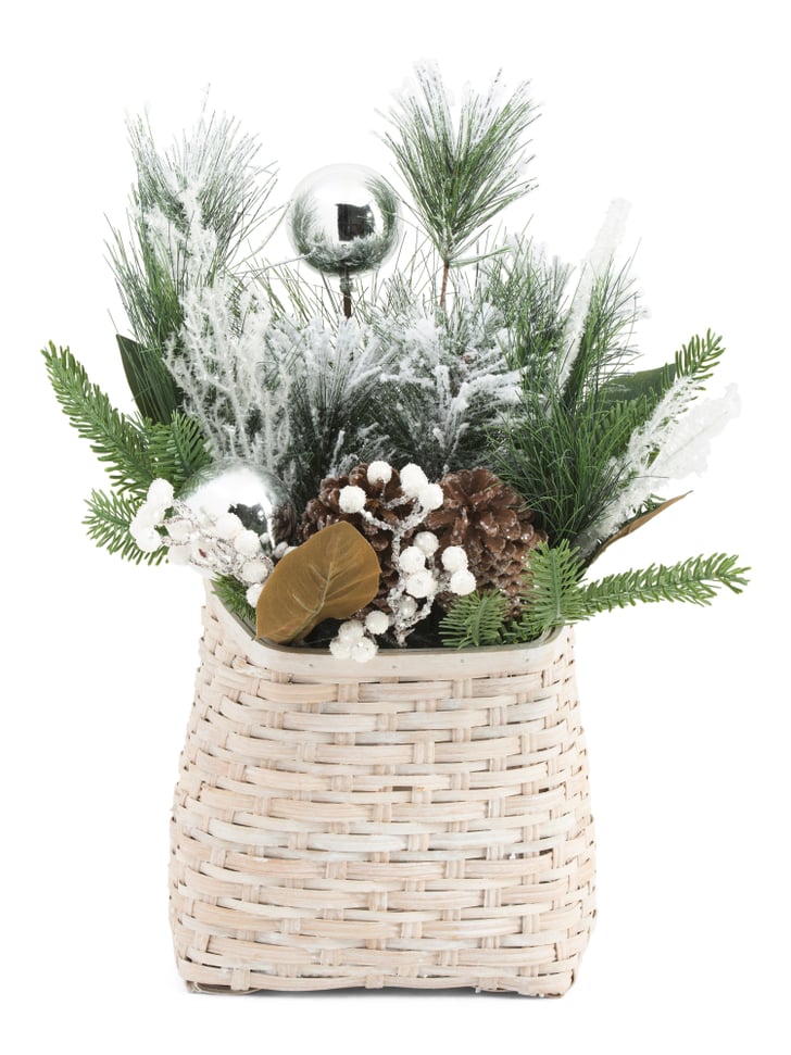 Wall Basket With Pinecones and Berries Best TJ Maxx Christmas Decor