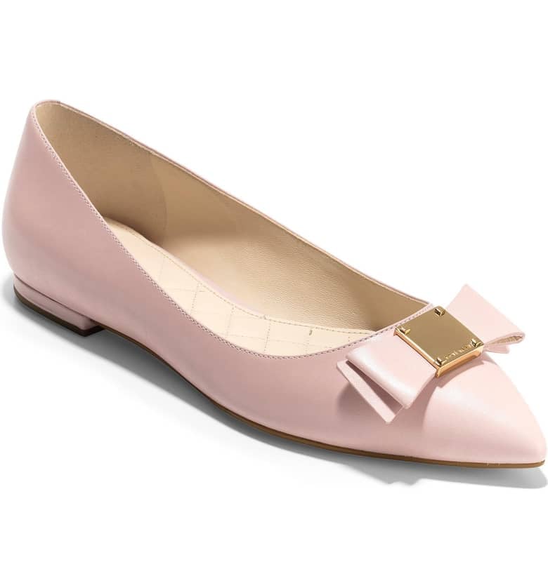 cole haan tali bow skimmer leather flats