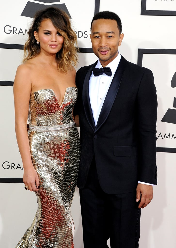 Chrissy Teigen and John Legend at the Grammys 2014