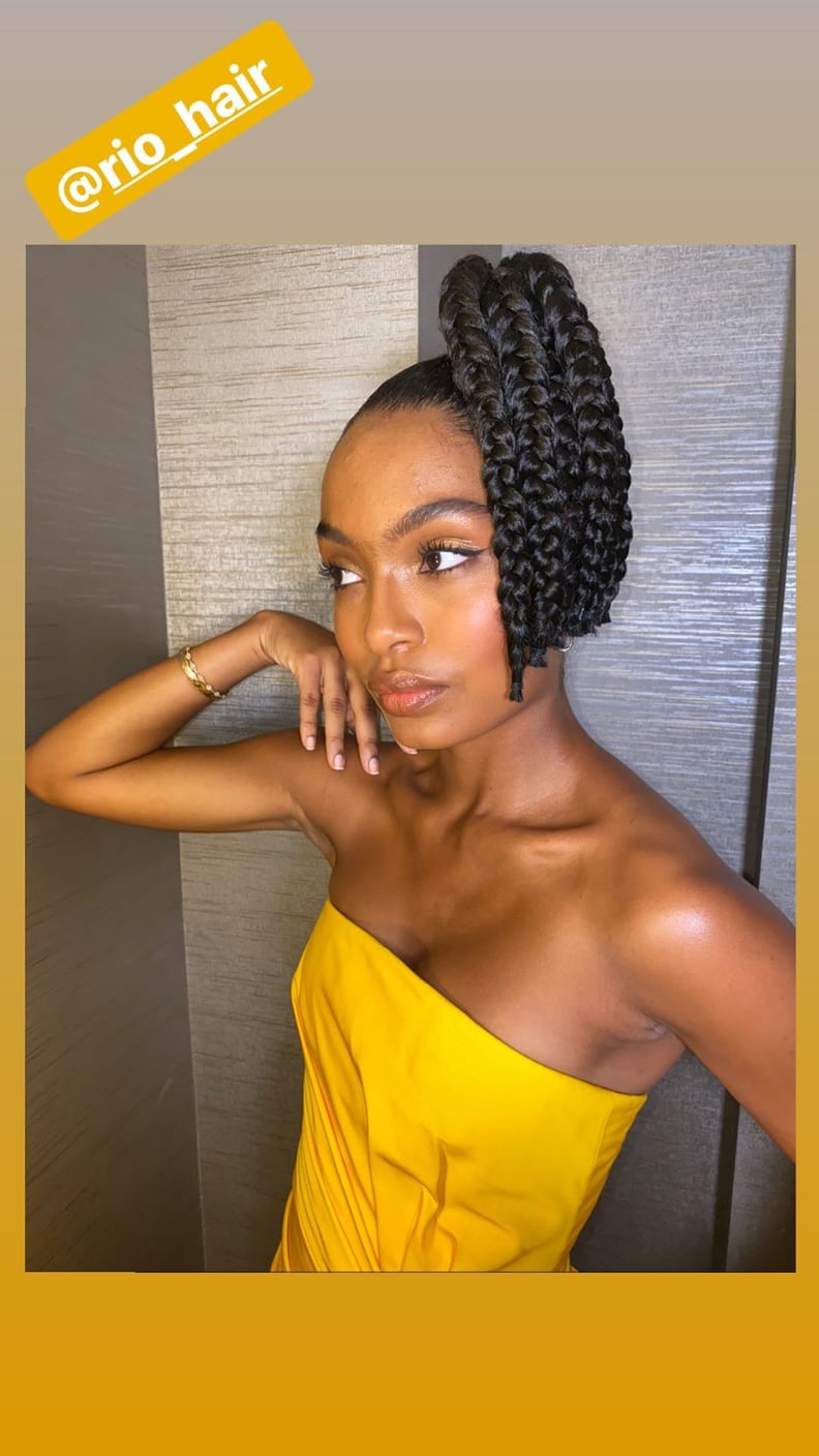 Yara Shahidi's 2020 Golden Globes Braided Ponytail