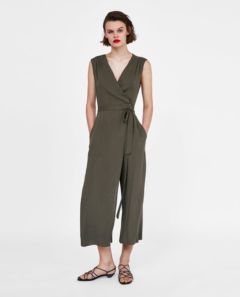 Zara Loose-Fitting Wrap Jumpsuit