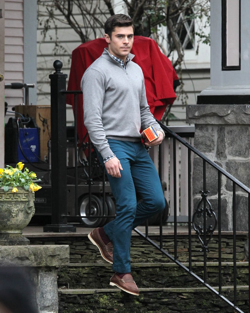 Zac Efron was in fine form as he filmed scenes for Bad Grandpa in Atlanta on Wednesday.