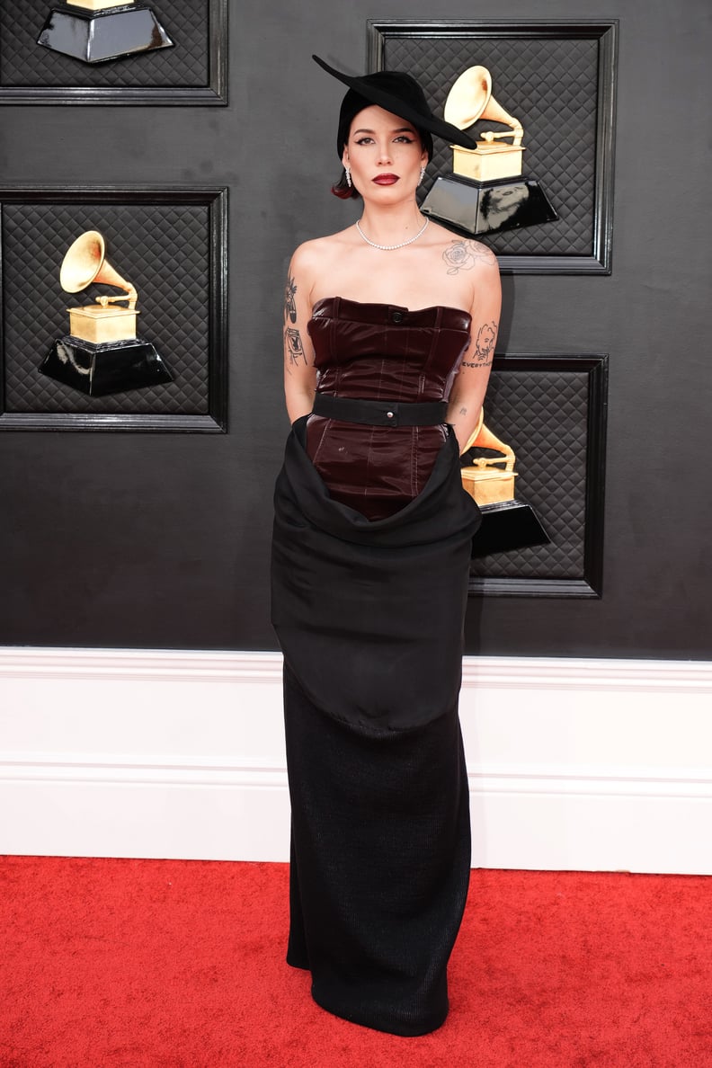 LAS VEGAS, NEVADA - APRIL 03: Halsey attends the 64th Annual GRAMMY Awards at MGM Grand Garden Arena on April 03, 2022 in Las Vegas, Nevada. (Photo by Jeff Kravitz/FilmMagic)