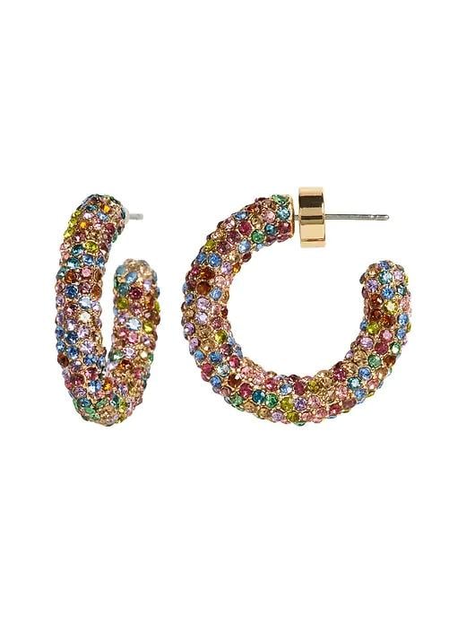 Tubular Pavé Hoop Earrings