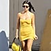 Kourtney Kardashian Yellow Reformation Dress and Chanel Bag