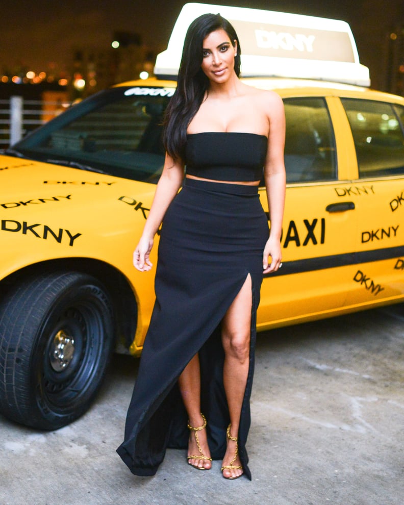 Kim Even Stood Out in Front of a Bright Yellow Cab